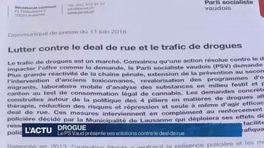 Le PS Vaud présente ses solutuions contre le deal de rue