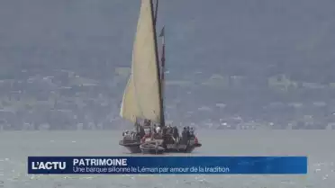Une barque sillonne le Léman par amour de la tradition
