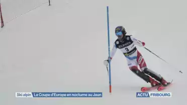 La Coupe d&#039;Europe de ski alpin en nocturne au Jaun
