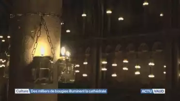 Des milliers de bougies illuminent la cathédrale de Lausanne