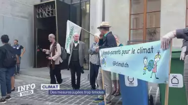 Des manifestants climatiques devant le Parlement