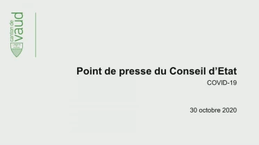 Coronavirus: Conf. de presse VD du 30 octobre