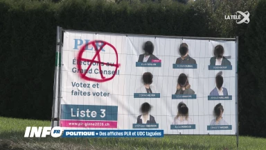 Des affiches électorales taguées en Glâne dans la nuit de vendredi à samedi