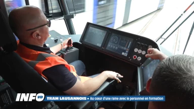 À bord du tram lausannois avec les conducteurs en formation