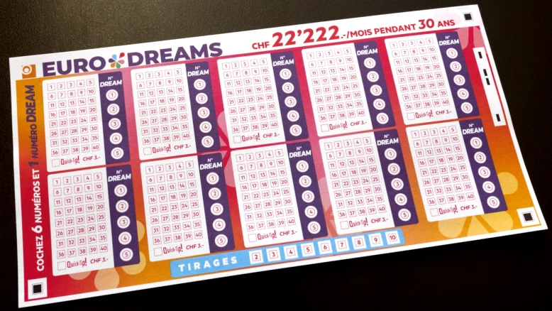 Eurodreams: pas de combinaison gagnante jeudi, rente de 22'222 fr.