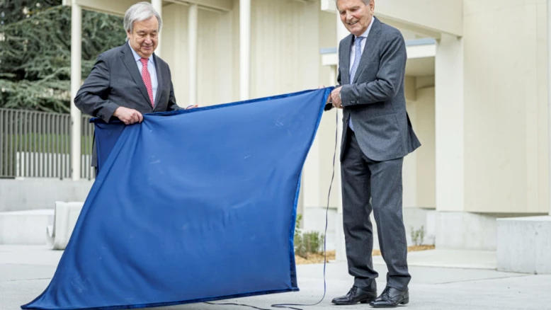 Inauguration du Portail des Nations à Genève par Guterres et Cassis