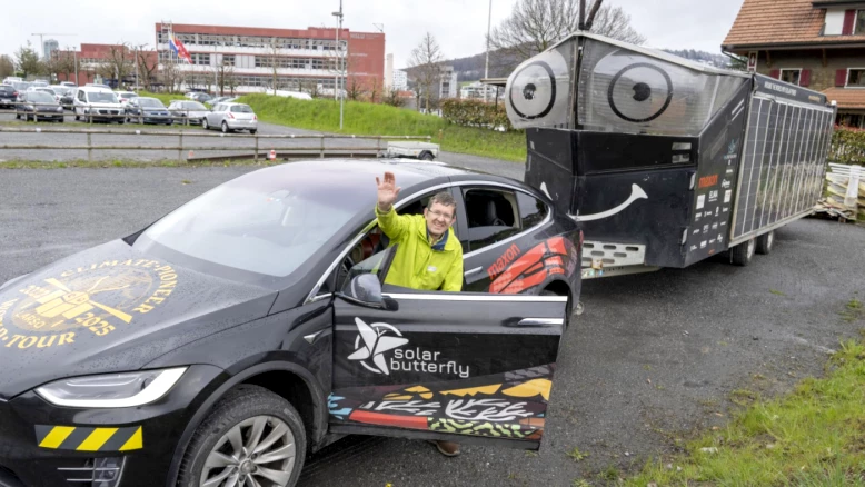 Caravane solaire Solar Butterfly de retour en Suisse après 4 ans