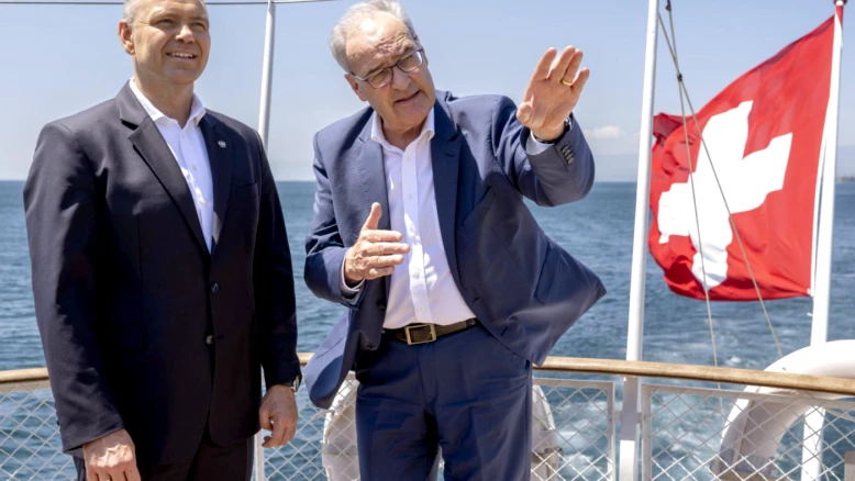 Karol Nawrocki visite l'EPFL, Morges et le Léman chez Guy Parmelin