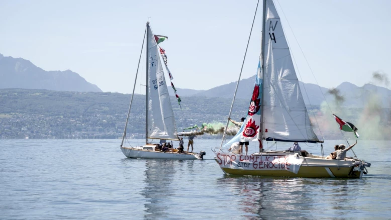 Flottille de soutien à Gaza sur le Léman en marge du G7