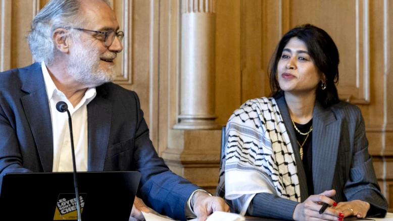 Rima Hassan eurodéputée reçue par le groupe Suisse-Palestine à Berne
