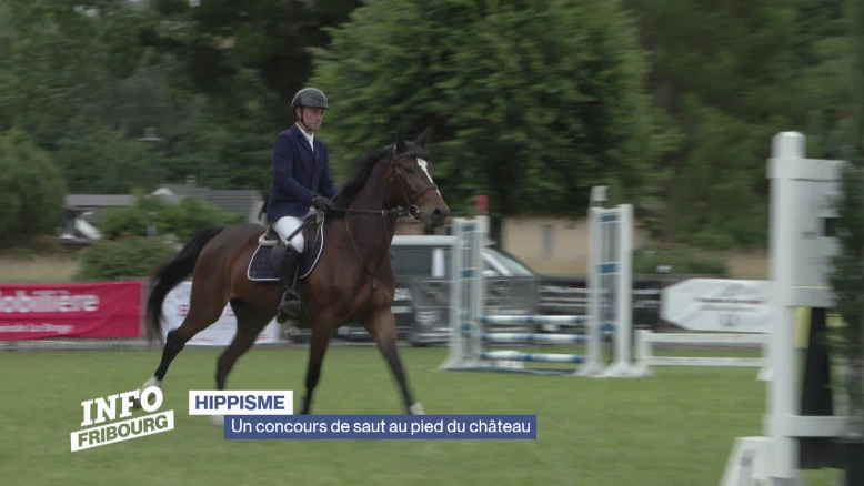 Un concours hippique au pied du château d'Estavayer