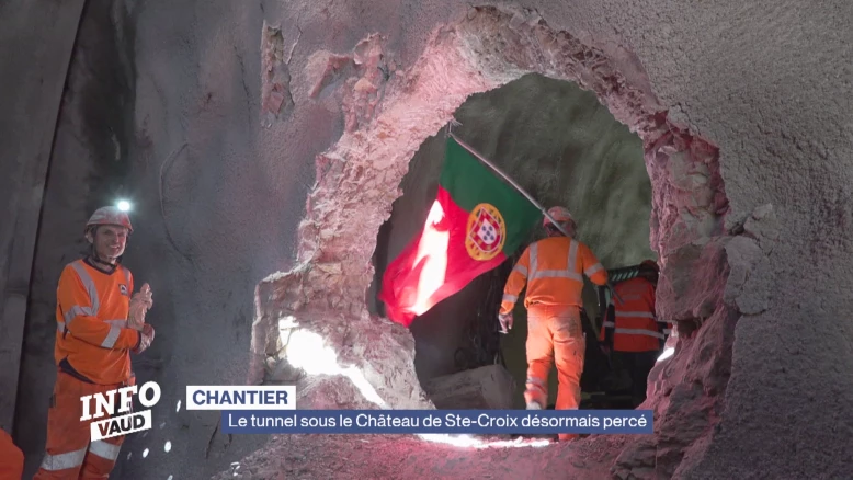 Le tunnel sous le Château de Ste-Croix désormais percé