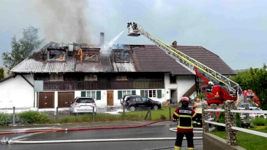 Personnes évacuées après l’incendie d’un locatif à Courgevaux (FR)