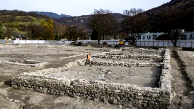 Villa romaine tardive découverte à Bex : fouilles archéologiques