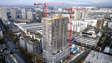 Échafaudage de 80 m menacé d'effondrement à Zurich-Oerlikon