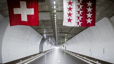 Inauguration du tube sud du tunnel de Viège pour dévier le trafic