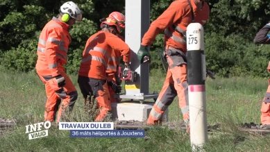 36 mâts héliportés sur un chantier du LEB