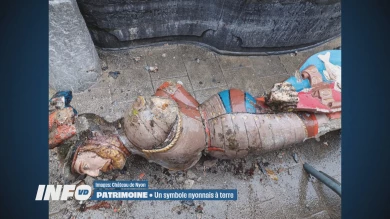 Une statue historique endomagée à Nyon