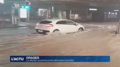 Lausanne sous des torrents d'eau