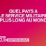 Quel pays a le service militaire le plus long ?