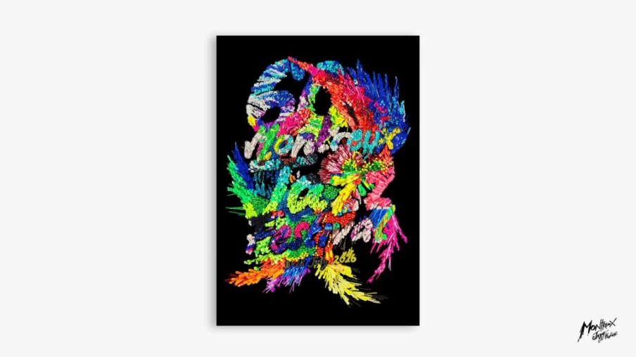 Affiche brodée haute couture pour la 60e édition du Montreux Jazz