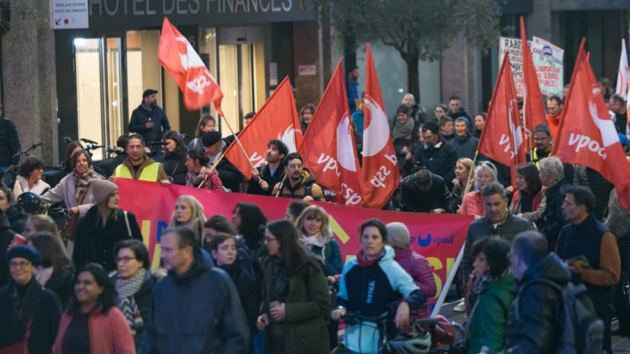 Manifestation contre les mesures d'austérité prévues à l'Etat