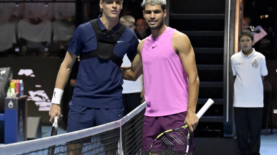 Sinner et Alcaraz en exhibition à Incheon, Corée du Sud, en janvier