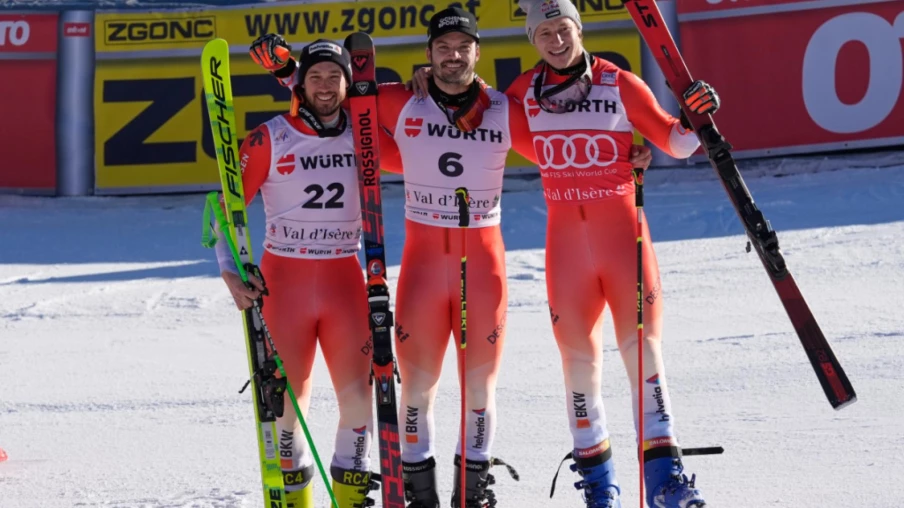 Triplé suisse en géant à Val d'Isère: Meillard, Aerni, Odermatt
