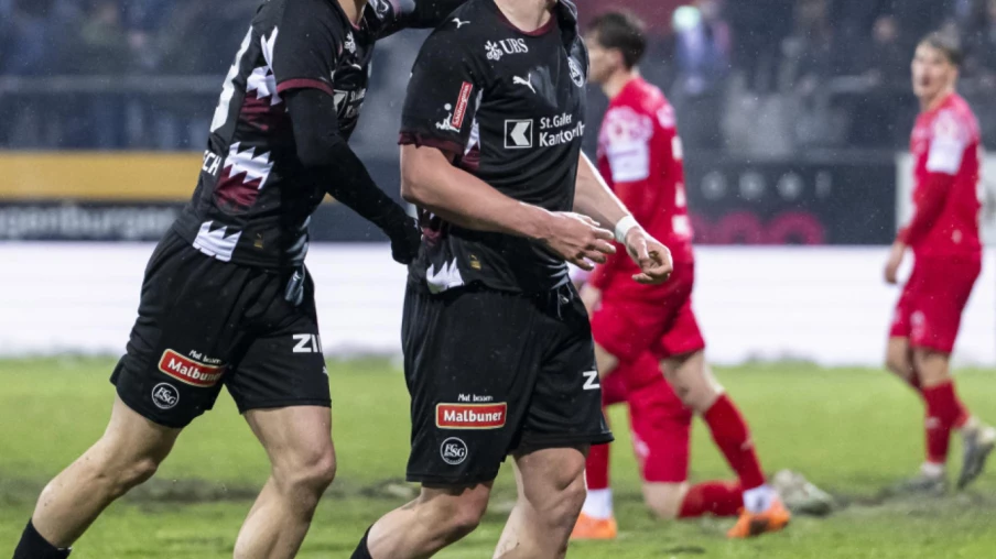 Saint-Gall domine Winterthour 5-1 et devient poursuivant de Thoune