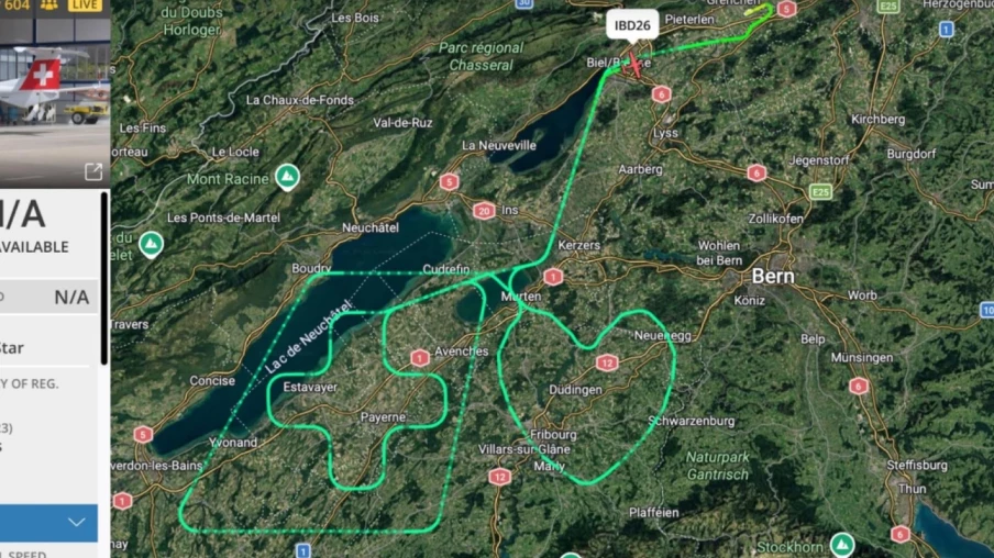 Un vol Swiss trace un message de soutien à la Nati sur les Trois Lacs