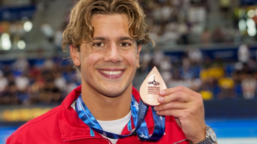 Noè Ponti savoure le bronze du 100 m papillon aux Européens de Paris