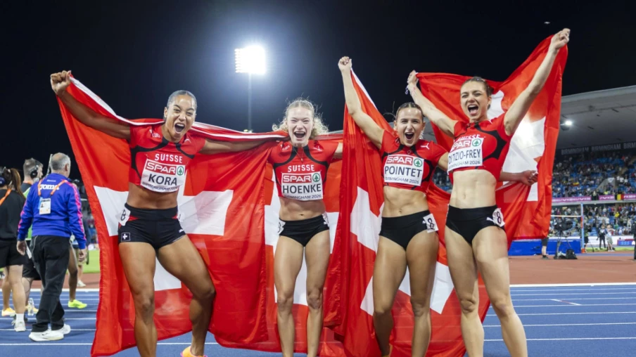 Relais suisse 4x100 m féminin : médaille d’argent aux Européens