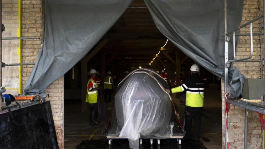 La baleine emblématique du musée d'histoire naturelle de Fribourg déménage