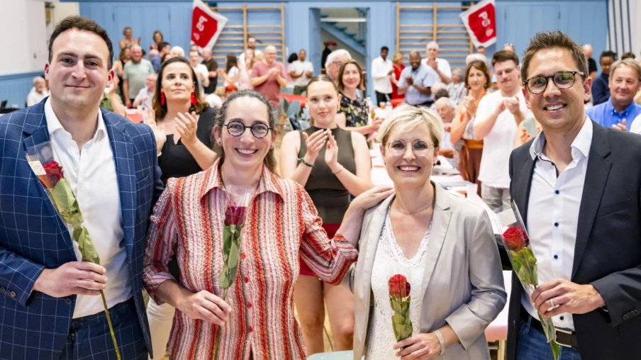 Candidats du PS Jura pour le Gouvernement : Beuret Siess, Gerster, Zuber, Ciocchi