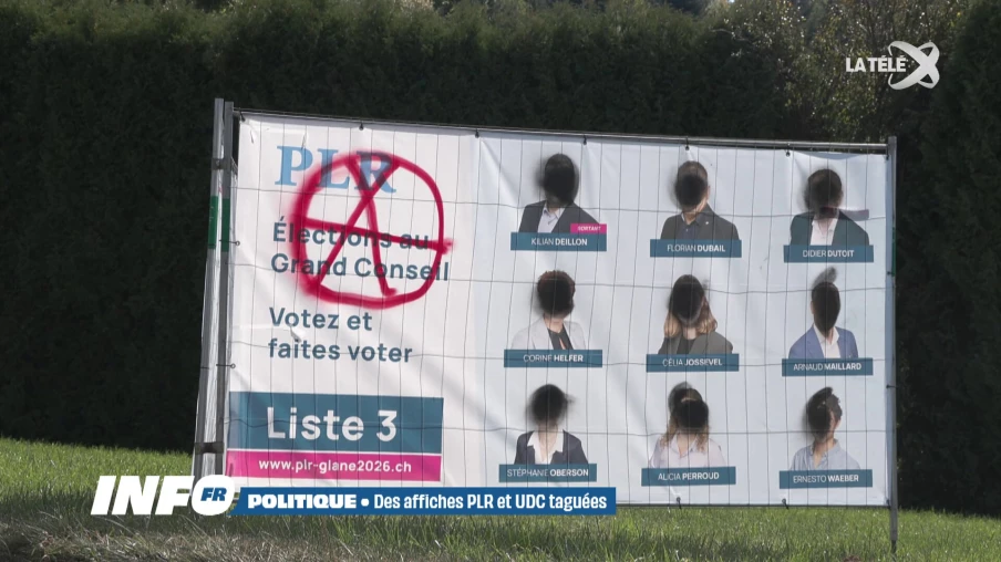 Des affiches électorales taguées en Glâne dans la nuit de vendredi à samedi